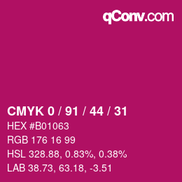Color code: CMYK 0 / 91 / 44 / 31 | qconv.com