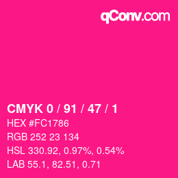 Color code: CMYK 0 / 91 / 47 / 1 | qconv.com
