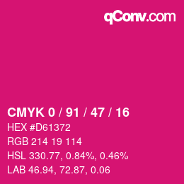 Color code: CMYK 0 / 91 / 47 / 16 | qconv.com