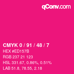 Color code: CMYK 0 / 91 / 48 / 7 | qconv.com