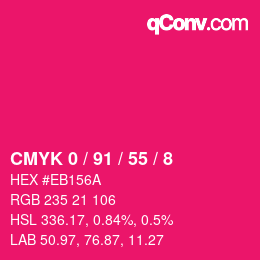Color code: CMYK 0 / 91 / 55 / 8 | qconv.com