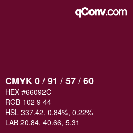 Color code: CMYK 0 / 91 / 57 / 60 | qconv.com