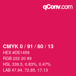 Color code: CMYK 0 / 91 / 60 / 13 | qconv.com