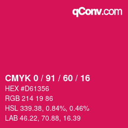 Color code: CMYK 0 / 91 / 60 / 16 | qconv.com