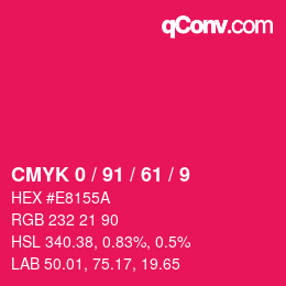Color code: CMYK 0 / 91 / 61 / 9 | qconv.com