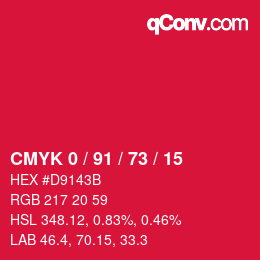 Color code: CMYK 0 / 91 / 73 / 15 | qconv.com