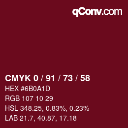 Color code: CMYK 0 / 91 / 73 / 58 | qconv.com