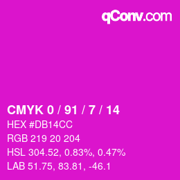 Color code: CMYK 0 / 91 / 7 / 14 | qconv.com