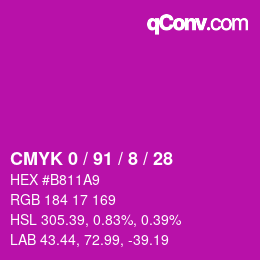 Color code: CMYK 0 / 91 / 8 / 28 | qconv.com