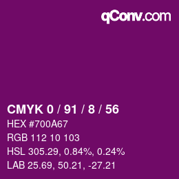 Color code: CMYK 0 / 91 / 8 / 56 | qconv.com