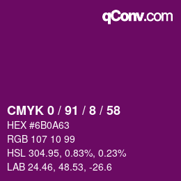 Color code: CMYK 0 / 91 / 8 / 58 | qconv.com