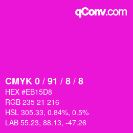 Color code: CMYK 0 / 91 / 8 / 8 | qconv.com