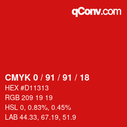 Color code: CMYK 0 / 91 / 91 / 18 | qconv.com