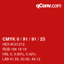Color code: CMYK 0 / 91 / 91 / 23 | qconv.com