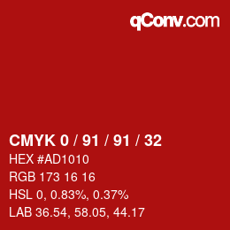 Color code: CMYK 0 / 91 / 91 / 32 | qconv.com