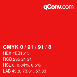 Color code: CMYK 0 / 91 / 91 / 8 | qconv.com