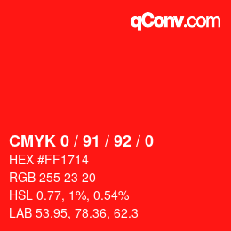 Color code: CMYK 0 / 91 / 92 / 0 | qconv.com