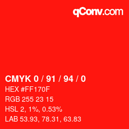 Color code: CMYK 0 / 91 / 94 / 0 | qconv.com