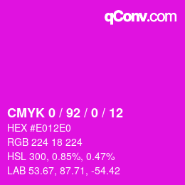 Color code: CMYK 0 / 92 / 0 / 12 | qconv.com