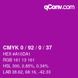 カラーコード: CMYK 0 / 92 / 0 / 37 | qconv.com