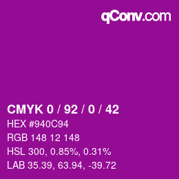 Color code: CMYK 0 / 92 / 0 / 42 | qconv.com
