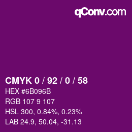 カラーコード: CMYK 0 / 92 / 0 / 58 | qconv.com