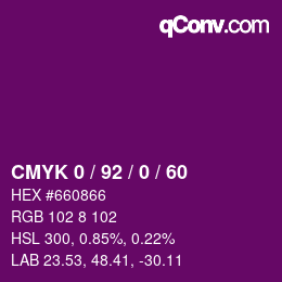 カラーコード: CMYK 0 / 92 / 0 / 60 | qconv.com