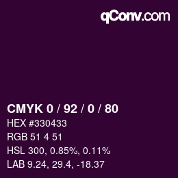 カラーコード: CMYK 0 / 92 / 0 / 80 | qconv.com