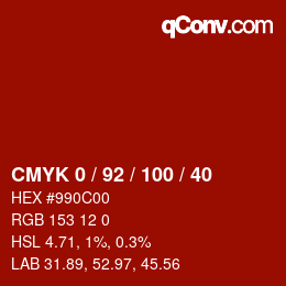 Color code: CMYK 0 / 92 / 100 / 40 | qconv.com