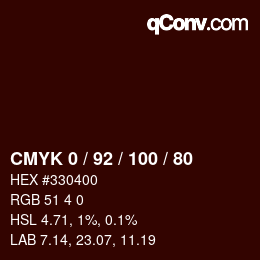 カラーコード: CMYK 0 / 92 / 100 / 80 | qconv.com