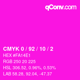 Color code: CMYK 0 / 92 / 10 / 2 | qconv.com
