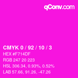 Color code: CMYK 0 / 92 / 10 / 3 | qconv.com