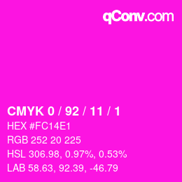 Color code: CMYK 0 / 92 / 11 / 1 | qconv.com