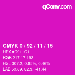 Color code: CMYK 0 / 92 / 11 / 15 | qconv.com