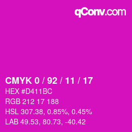 Color code: CMYK 0 / 92 / 11 / 17 | qconv.com