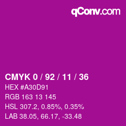 颜色代码: CMYK 0 / 92 / 11 / 36 | qconv.com