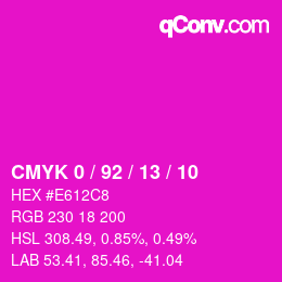 Color code: CMYK 0 / 92 / 13 / 10 | qconv.com