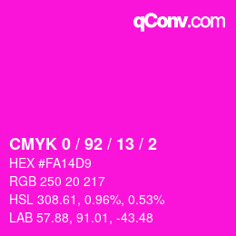 Color code: CMYK 0 / 92 / 13 / 2 | qconv.com