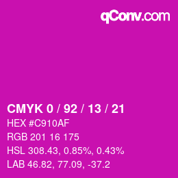 Color code: CMYK 0 / 92 / 13 / 21 | qconv.com