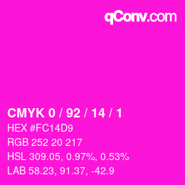 Color code: CMYK 0 / 92 / 14 / 1 | qconv.com