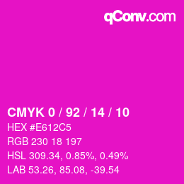 Color code: CMYK 0 / 92 / 14 / 10 | qconv.com