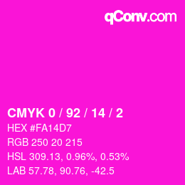Color code: CMYK 0 / 92 / 14 / 2 | qconv.com
