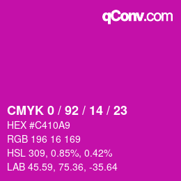 Color code: CMYK 0 / 92 / 14 / 23 | qconv.com
