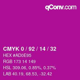 Color code: CMYK 0 / 92 / 14 / 32 | qconv.com