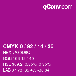 颜色代码: CMYK 0 / 92 / 14 / 36 | qconv.com