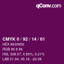 Color code: CMYK 0 / 92 / 14 / 61 | qconv.com