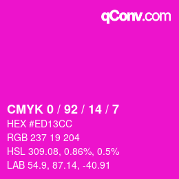 Color code: CMYK 0 / 92 / 14 / 7 | qconv.com