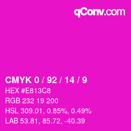 カラーコード: CMYK 0 / 92 / 14 / 9 | qconv.com