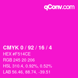 Color code: CMYK 0 / 92 / 16 / 4 | qconv.com