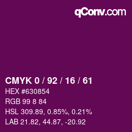 カラーコード: CMYK 0 / 92 / 16 / 61 | qconv.com
